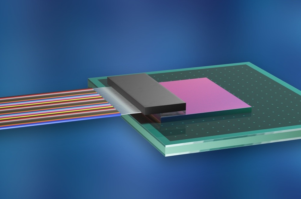 Teramount PhotonicPlug assembled on silicon photonic chip